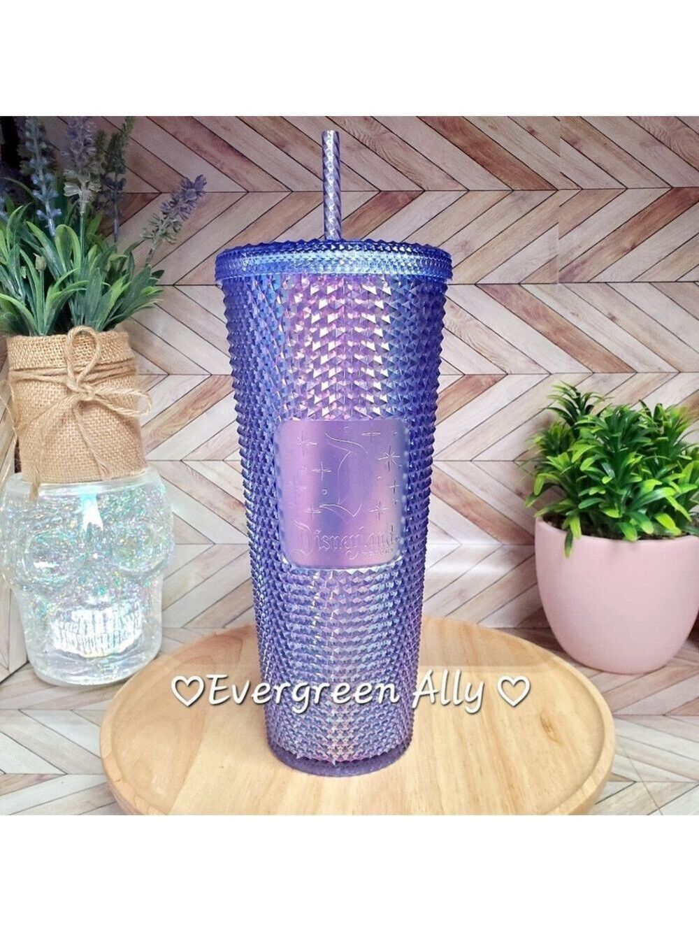 Starbucks Disneyland Resort Purple Iridescent Studded Tumbler Venti 24 oz